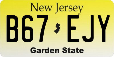 NJ license plate B67EJY