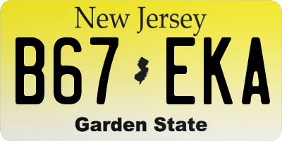 NJ license plate B67EKA