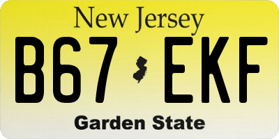 NJ license plate B67EKF