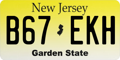 NJ license plate B67EKH