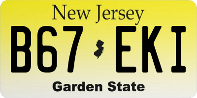 NJ license plate B67EKI