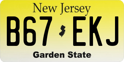 NJ license plate B67EKJ