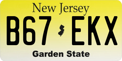 NJ license plate B67EKX