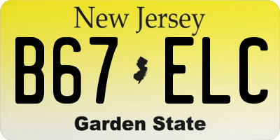 NJ license plate B67ELC