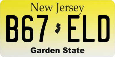 NJ license plate B67ELD