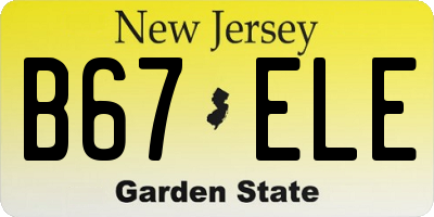 NJ license plate B67ELE
