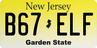 NJ license plate B67ELF