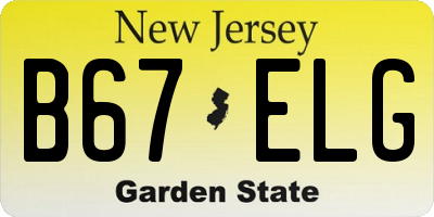 NJ license plate B67ELG