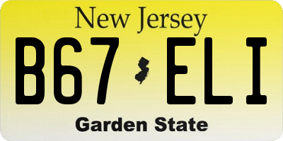 NJ license plate B67ELI