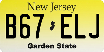 NJ license plate B67ELJ