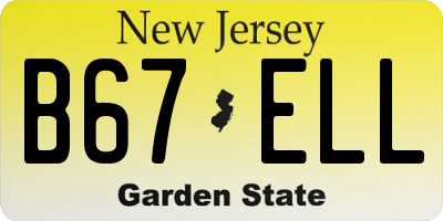 NJ license plate B67ELL