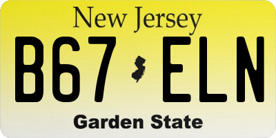 NJ license plate B67ELN