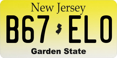 NJ license plate B67ELO