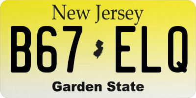 NJ license plate B67ELQ