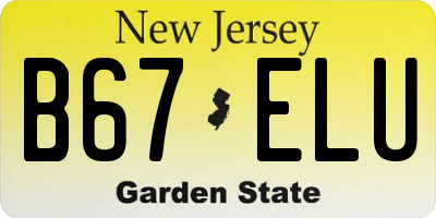 NJ license plate B67ELU