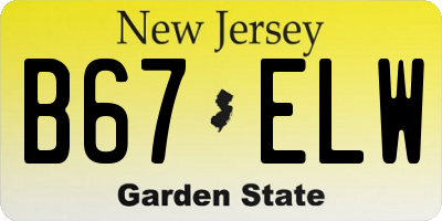 NJ license plate B67ELW