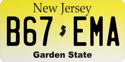 NJ license plate B67EMA