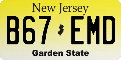 NJ license plate B67EMD