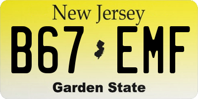 NJ license plate B67EMF