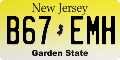 NJ license plate B67EMH