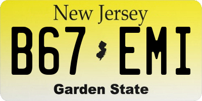 NJ license plate B67EMI