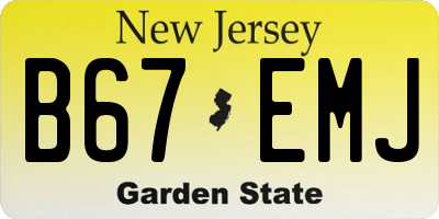 NJ license plate B67EMJ