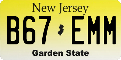NJ license plate B67EMM