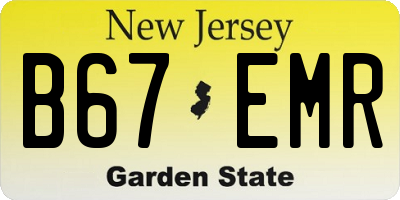 NJ license plate B67EMR