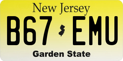 NJ license plate B67EMU