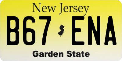 NJ license plate B67ENA