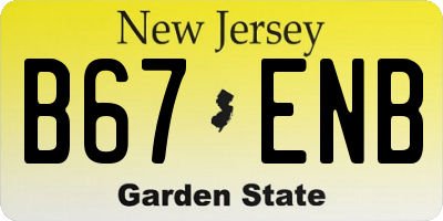 NJ license plate B67ENB