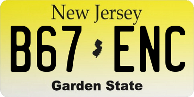 NJ license plate B67ENC