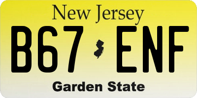 NJ license plate B67ENF