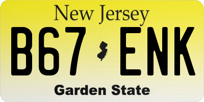 NJ license plate B67ENK