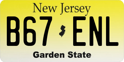 NJ license plate B67ENL