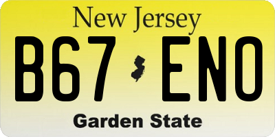 NJ license plate B67ENO