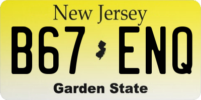 NJ license plate B67ENQ