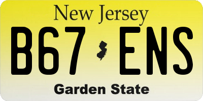 NJ license plate B67ENS