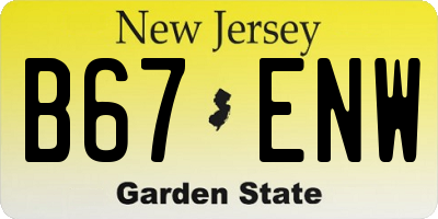 NJ license plate B67ENW