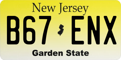 NJ license plate B67ENX