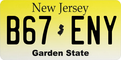 NJ license plate B67ENY
