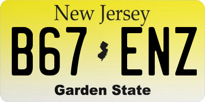 NJ license plate B67ENZ