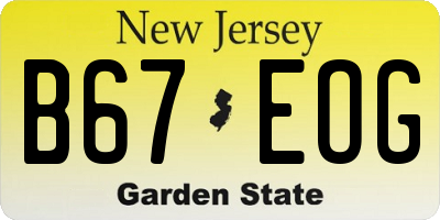NJ license plate B67EOG