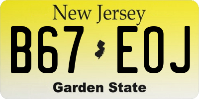 NJ license plate B67EOJ
