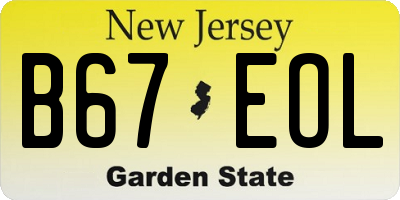 NJ license plate B67EOL