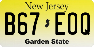 NJ license plate B67EOQ