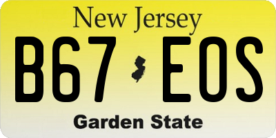 NJ license plate B67EOS