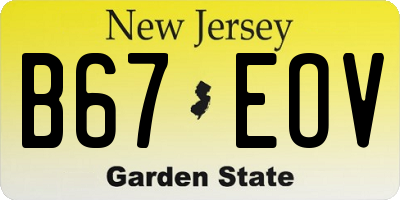 NJ license plate B67EOV