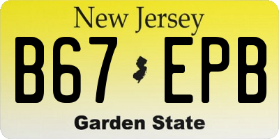 NJ license plate B67EPB