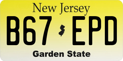 NJ license plate B67EPD